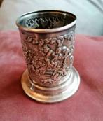 Antiek verzilverd lepel vaasje. Mooi uitgewerkt 7 cm hoog., Ophalen of Verzenden, Zilver