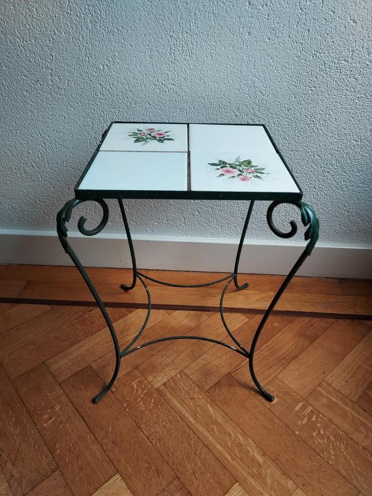 Leuk plantentafeltje met een metalen frame, Ophalen of Verzenden