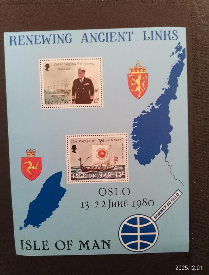 Isle of Man - Noorwegen Postzegel Uitgifte 1980, Postzegels en Munten, Postzegels | Volle albums en Verzamelingen, Nederland en Buitenland