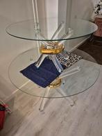 Salon/Eettafel met Glazen Blad, Huis en Inrichting, Tafels | Eettafels, Ophalen of Verzenden, Rond, 50 tot 100 cm