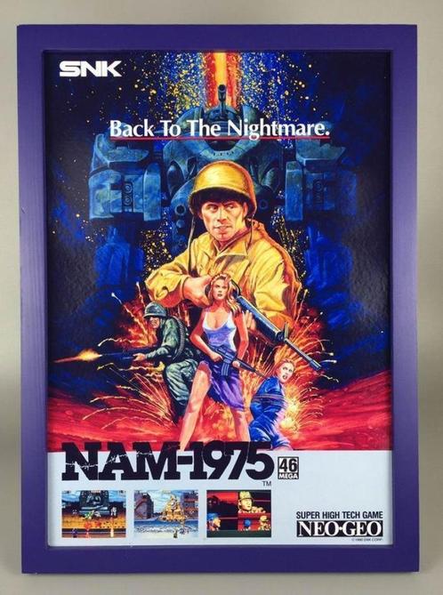 Nam-1975 SNK NEO GEO retro arcade Game Poster in frame, Spelcomputers en Games, Games | Overige, Nieuw, 1 speler, Verzenden