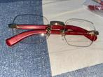 Cartier Bril - Rode Houten Montuur, Sieraden, Tassen en Uiterlijk, Zonnebrillen en Brillen | Heren, Carrera, Nieuw, Ophalen of Verzenden