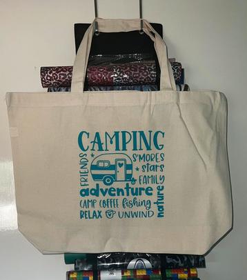 Unieke katoenen campingtas met opdruk in elke gewenste kleur beschikbaar voor biedingen
