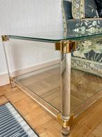 Bijzettafel glas, Huis en Inrichting, Tafels | Bijzettafels, Vierkant, 55 tot 75 cm, Tijdloos, Ophalen