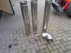 Dubbelwandige kachelpijp 150mm, Ophalen, Houtkachel, Zo goed als nieuw, Inbouw