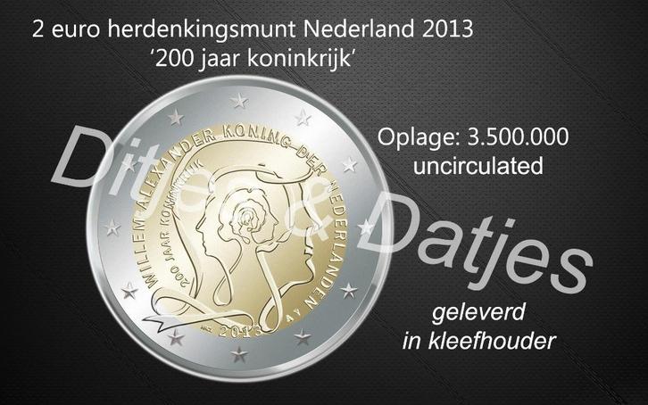2 euro Nederland 2013 - 200 jaar koninkrijk - UNC, Postzegels en Munten, Munten | Europa | Euromunten, 2 euro, Overige landen