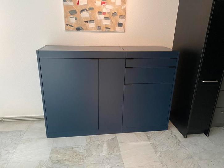 Prachtige design Pastoe kast , dressoir d blauw, Huis en Inrichting, Kasten | Dressoirs, Zo goed als nieuw, 25 tot 50 cm, Met lade(s)