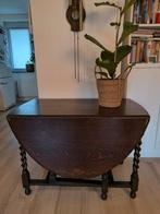 Donkerbruine, houten hangoortafel, Ophalen, Zo goed als nieuw, Vijf personen of meer, Rechthoekig
