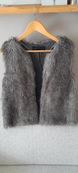 Gilet / bodywarmer, bont look, ZARA woman, M, NIEUW!, Kleding | Dames, Bodywarmers, Zo goed als nieuw, Maat 38/40 (M), Zwart, Ophalen of Verzenden