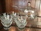 antiek glaswerk: bowlset en borrelglazen, Antiek en Kunst, Ophalen of Verzenden