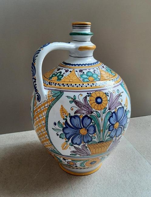 Handbeschilderde grote majolica  kruik Slov Keramika Modra, Huis en Inrichting, Woonaccessoires | Overige, Zo goed als nieuw, Ophalen