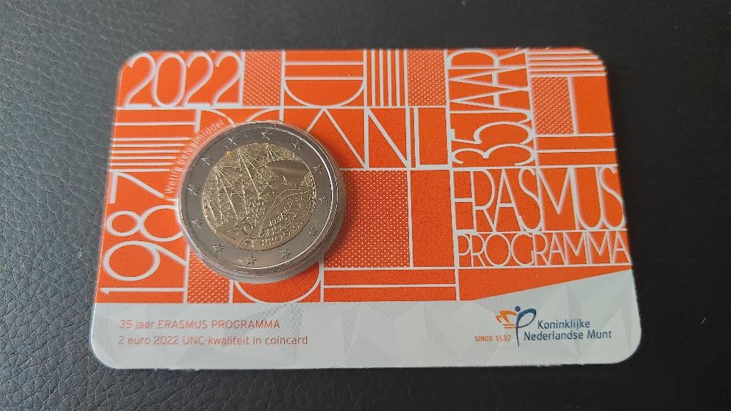 CoinCard - 35 jaar Erasmus 2 euro, Postzegels en Munten, Munten | Nederland, Ophalen of Verzenden, Koningin Beatrix, Euro's, Setje