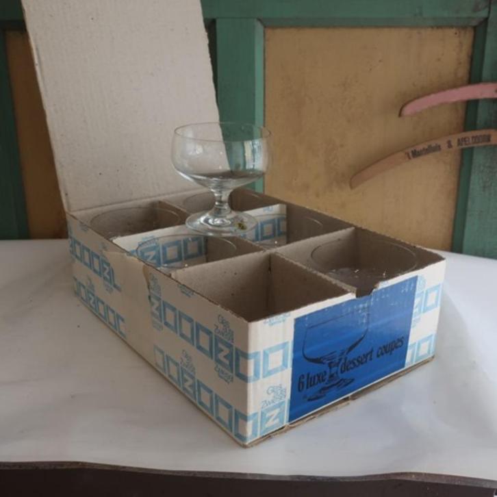 Zwiesel West Germany dessert coupes 6 stuks in doos SETPRIJS, Antiek en Kunst, Antiek | Glas en Kristal, Ophalen of Verzenden