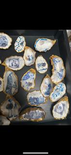 Delfsblauwe Zeeuws blauwe oesters oysters gedecoreerd, Verzamelen, Mineralen en Fossielen, Ophalen of Verzenden, Mineraal