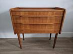 Vintage Deens ladekastje met 3 lades, Huis en Inrichting, Kasten | Ladekasten, Ophalen, Gebruikt, Vintage, 50 tot 100 cm