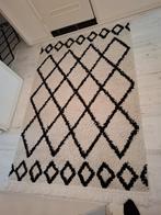 Fraai Grand Fringe Vloerkleed - Zwart/Crème, Huis en Inrichting, Stoffering | Tapijten en Kleden, Ophalen, 100 tot 150 cm, Zo goed als nieuw