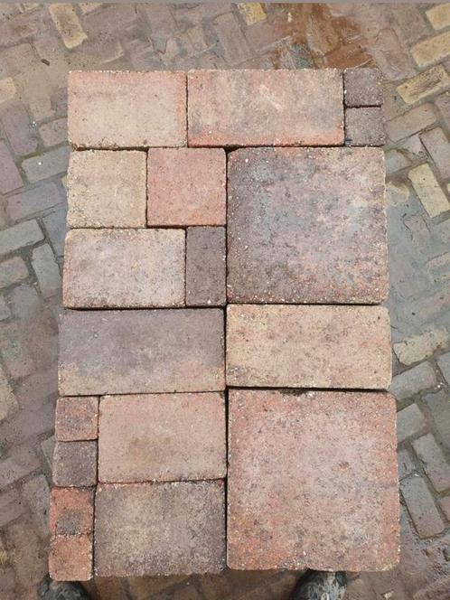 120m² wildverband, rood genuanceerd, op pallet, Tuin en Terras, Tegels en Klinkers, Gebruikt, Terrastegels, Beton, 10 m² of meer