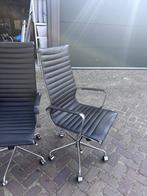 4x Bureau stoel Madrid Zwart 100% leder, Ophalen, Gebruikt, Zwart, Bureaustoel