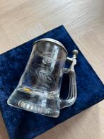 Prachtige puntgave bierpul met tinnen deksel., Antiek en Kunst, Antiek | Glas en Kristal, Ophalen of Verzenden