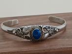 Armband van zilver met diepblauwe lapis lazuli edelsteen, Ophalen of Verzenden, Zilver, Armband