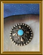 Oude Italiaanse broche met turkoois blauw steentje, Ophalen of Verzenden, Overige materialen, Broche