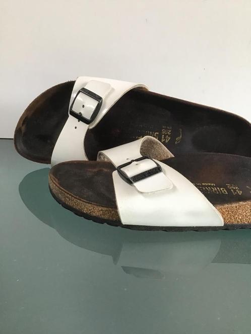 GRATIS VERZENDEN | BIRKENSTOCK Madrid lak witte slippers 41, Kleding | Dames, Schoenen, Zo goed als nieuw, Slippers, Wit, Verzenden