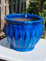 Zéér zware bloembak plantenbak 50 cm       PRACHTIG BLAUW, Tuin en Terras, Bloembakken en Plantenbakken, Ophalen, Steen, Gebruikt