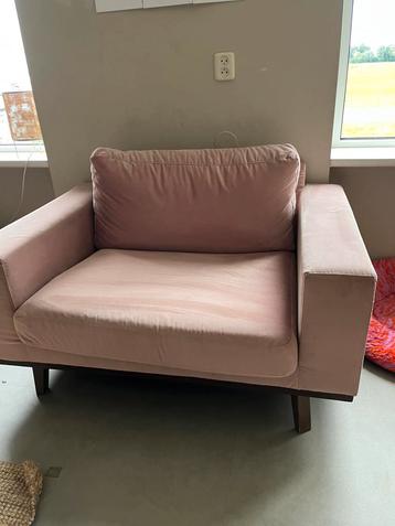 Loveseat Torino roze velours beschikbaar voor biedingen