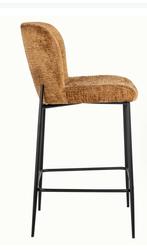 Richmond 4 Barstoelen Darby, Chenille Cognac, zithoogte 68cm, Ophalen, Met voetsteun, 60 tot 90 cm, Nieuw