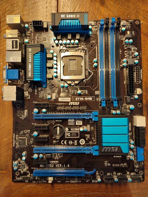 MSI Z77A-G45 Moederbord - OC Genie II, Computers en Software, Moederborden, Gebruikt, Intel, DDR3, Ophalen of Verzenden