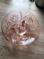 Vintage Persglazen Schaal - Roze, Gebruikt, Schaal, Rond, Ophalen of Verzenden