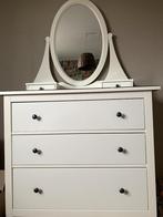 ladekast met spiegel - Wit - Make-up tafel - Ikea - Hemnes, Ophalen, Gebruikt, 100 tot 150 cm, Glas