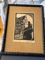 Houtsnede van Piet Scheerder, Antiek en Kunst, Kunst | Etsen en Gravures, Ophalen of Verzenden