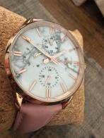 Holzkern rosegoud horloge met marmer en roze bandje, Ophalen of Verzenden, Nieuw, Staal, Overige merken