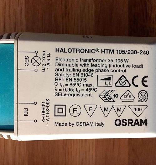 1x Osram transformator halotronic HTM 105 (230 Volt), Hobby en Vrije tijd, Elektronica-componenten, Zo goed als nieuw, Verzenden
