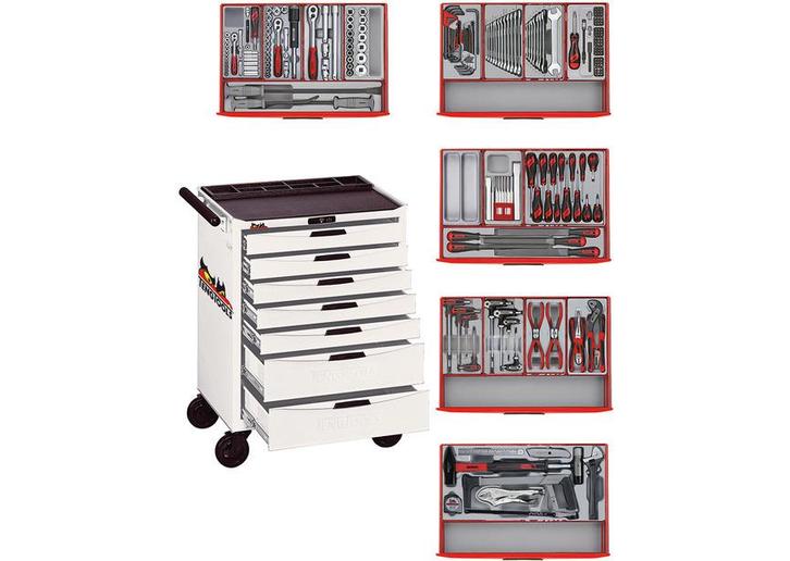 Gereedschapswagen wit mini master set 7 laden Teng Tools, Auto diversen, Autogereedschap, Zo goed als nieuw, Ophalen