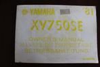 Yamaha XV750SE 1980 1981 motorcycle owner's manual XV 750, Ophalen of Verzenden, Yamaha