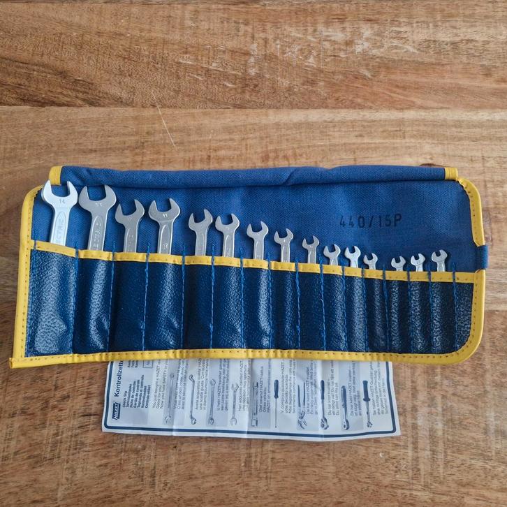 Hazet dubbele steeksleutelset 15-delig (nieuwstaat), Auto diversen, Autogereedschap, Nieuw, Ophalen of Verzenden