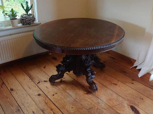 Antieke ronde eiken jachttafel, Antiek en Kunst, Antiek | Meubels | Tafels, Ophalen