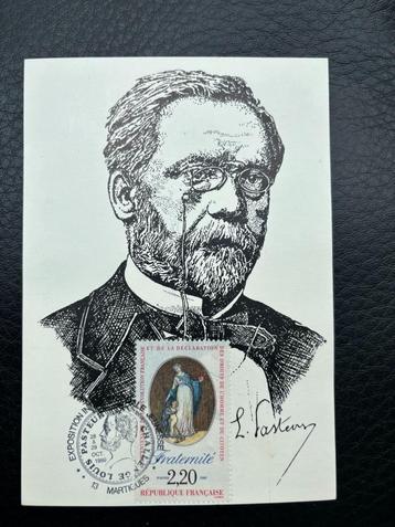 Franse ansichtkaart, Louis Pasteur met postzegel + LP 1989 beschikbaar voor biedingen