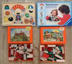 Oud blokken dorp huisjes bomen kasteel puzzel/balansspel, Ophalen of Verzenden, Zo goed als nieuw, Overige typen