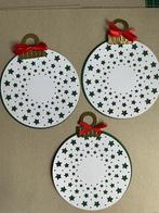 Setje 3 dubbelen kerstballen met strikje, Ophalen of Verzenden, Nieuw, Overige thema's, Overige typen