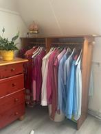 Vintage Grenen Kledingrek met Hangruimte, Huis en Inrichting, Kasten | Kledingkasten, Ophalen, Gebruikt, 100 tot 150 cm, Met hangruimte