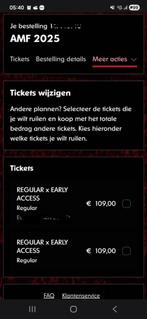 AMF early acces ticket, Tickets en Kaartjes, Evenementen en Festivals, Eén persoon