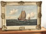 Oud schilderij Katwijker vissersboten, Ophalen