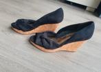 Sleehakken met kurkzool, H&M, Zwart, Zo goed als nieuw, Sandalen of Muiltjes