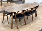 Walnoten tafel 200x100 cm met 6 walnoten stoelen, Huis en Inrichting, Tafels | Eettafels, Ophalen, 100 tot 150 cm, Vijf personen of meer