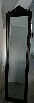 Zwarte staande spiegel, 1.80 hoog, Huis en Inrichting, Minder dan 50 cm, 150 tot 200 cm, Rechthoekig, Zo goed als nieuw
