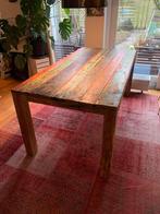 Unieke robuuste eettafel van massief scheepshout - 90x180, Huis en Inrichting, Tafels | Eettafels, Gebruikt, Teakhout, 150 tot 200 cm