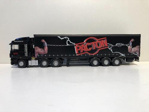 modelauto 1-50 WSI Daf 105 6x2 en Tautliner Pacton, Hobby en Vrije tijd, Modelauto's | 1:50, Zo goed als nieuw, Bus of Vrachtwagen